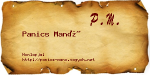 Panics Manó névjegykártya